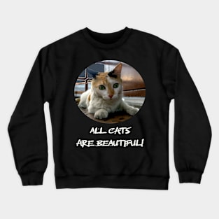 cat is cute Crewneck Sweatshirt